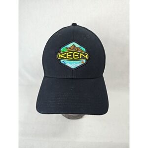 KEEN Men's Badge Strapback Hat Black With Logo Patch One Size Outdoor Gear